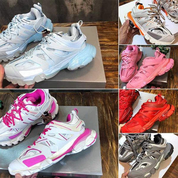 

luxury balencaigass dress shoes triple s sneakers sport sneaker white pink 3m grey beige orange blue platform 2023 paris 3.0 track 3 men wom, Black