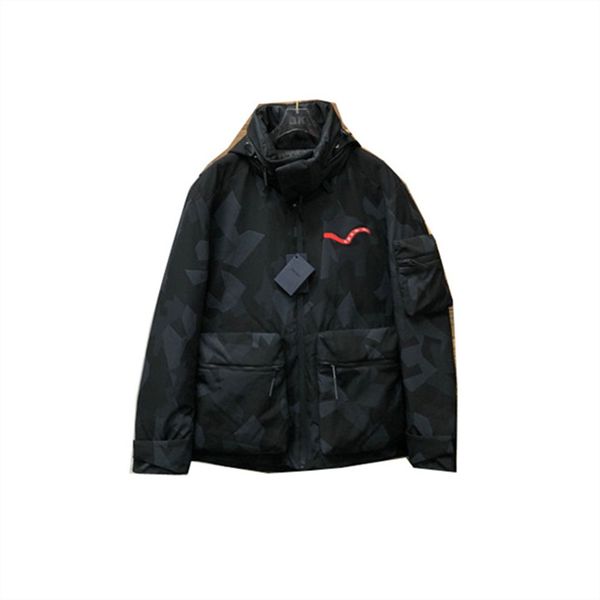 

winter parka new mens down jacket warm thickened fashion outdoor down coats popular puffer jackets simple solid color with hat multicolor co, Black