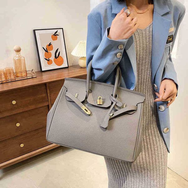

bags designer h birkins shoulder handbags leather bag women's 2022 trend large capacity handbag temperament single crossbody lychee