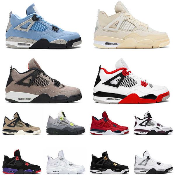 

basketball shoes womens trainer sports sneakers university blue black cat fire red white cement cactus jack mens 4 sail men women jumpman 4s
