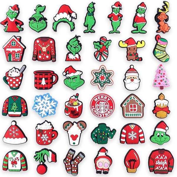 

shoe parts accessories christmas decoration charms fit for clog sandals slippers cartoon croc cute favor halloween birthday party gi amkvp, White;pink