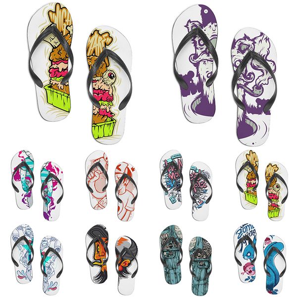 

men women custom shoes beach slides sandals flat shoe mens womens multi color240 summer outdoor customized slide
