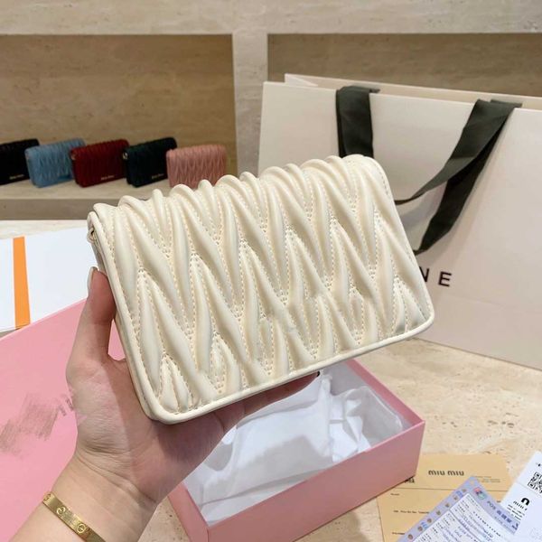 

women's luxury designer shoulder bags new miu pleated skirt chain fashion temperament high appearance level everything simple crossbody