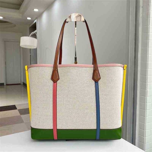 

handbags t0ryburchs designer autumn and 2022 winter canvas with cowhide one fashion casual mommy letter female shopping bag shoulder crossbo