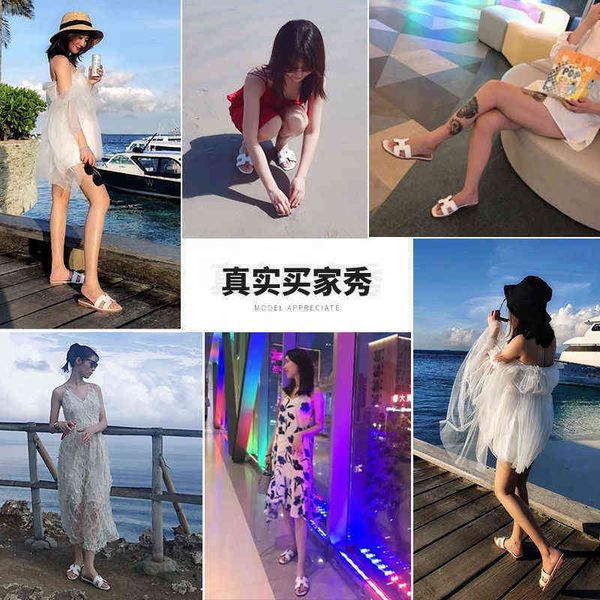 

designer herme slippers h womens summer out wear fasion 2022 new flat bottomed tourism holiday beac soes leater cool large 43 hlsv 5tz6, Black