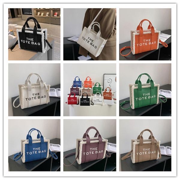 

2023 new the tote bag for women classic shoulder bag clutch handbag luxury lamb hair splicing shopping package fashion crossbody bags multip