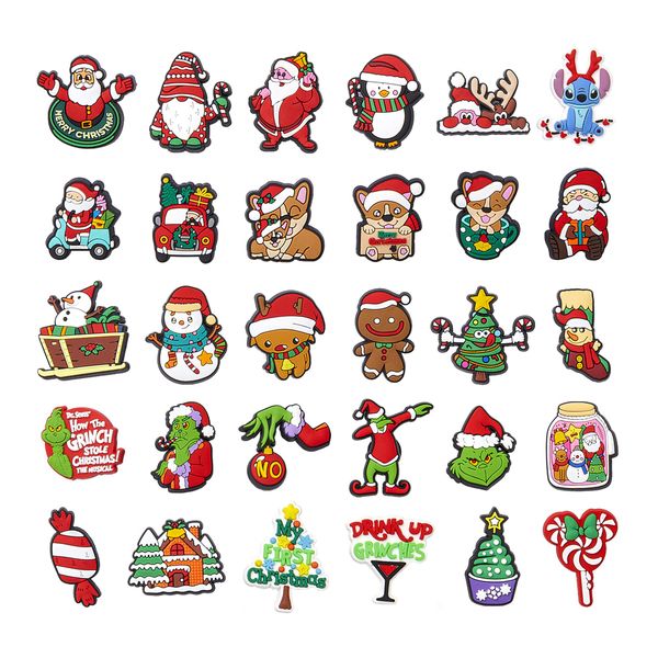 

shoe parts accessories christmas charms fit for croc clog wristband bracelet decoration santa claus pins women men kids boy girl adt am0sa, White;pink