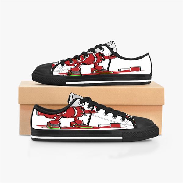 

men women diy custom shoes low canvas skateboard sneakers triple black customization uv printing sports sneakers kele187