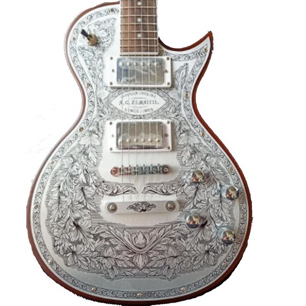

lvybst customized electric guitar custom casimere metal front series c24mf mf natural