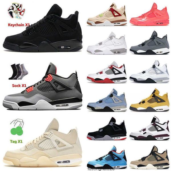 

wholesale 2022 basketball shoes 4 4s iv retro black cat infrared sail jumpman mens women taupe haze red thunder university blue jordon