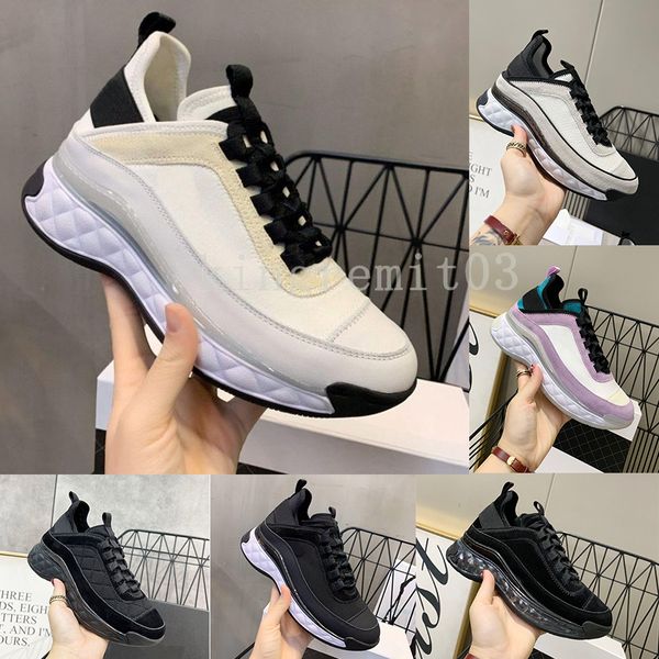 

vintage suede casual shoes men women sneaker calfskin reflective shoes designer sneakers fashion increasing platform shoe leather trainers, Black