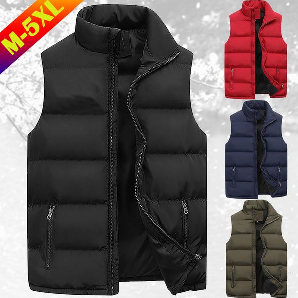 

men's down parkas fashion vest jackets casual printed sleeveless outdoor warm waistcoat jacket for men 221117, Black