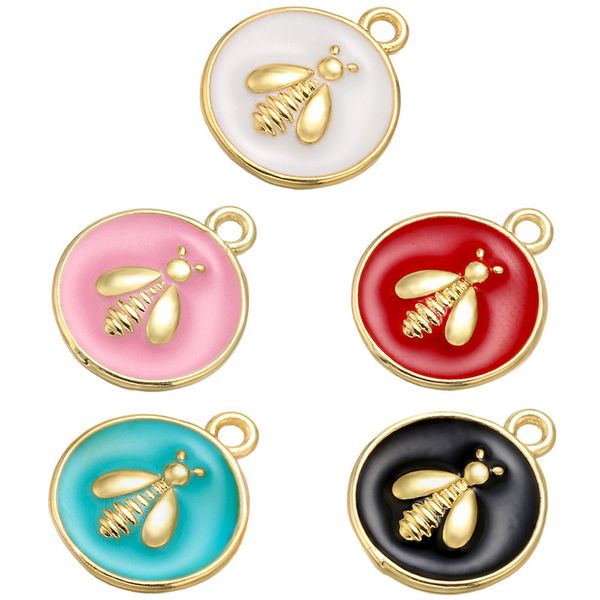 

designer enamel round bee charms for jewelry making supplies bohemia colorful cute pendant charms, Bronze;silver