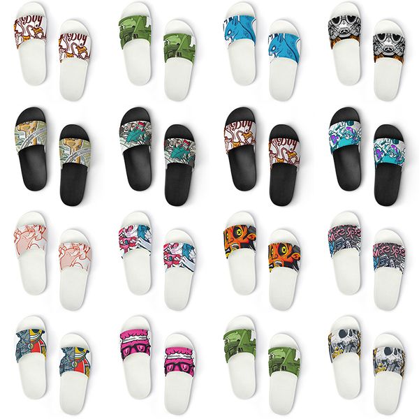 

men women custom slippers shoes artoon animal design diy word black white blue red mens trainer 129