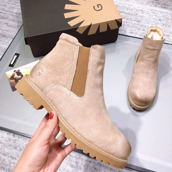 

designer boots paris luxury brand boot genuine leather warm boots ankle booties woman winter full fur fluffy furry satin short sneakers fen, Black