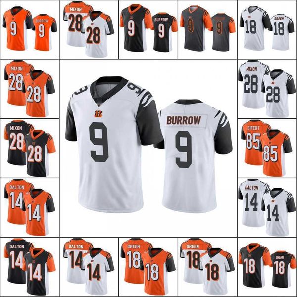 

cincinnati''bengals''men #9 joe burrow 18 a.j. green 14 andy dalton 28 joe mixon 85 tyler eifert limited''nfl&, Black