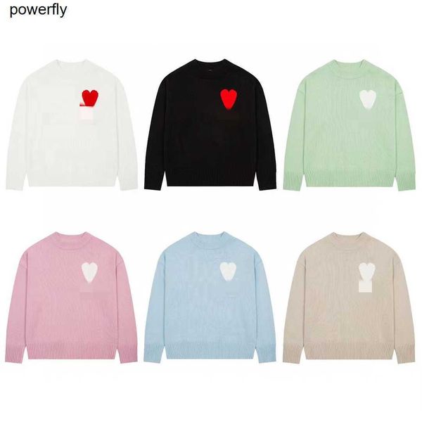 

men's hoodies designer sweatshirts winter edition amis sweater crew neck letter love wool fashion streetwear sweaters, White;black