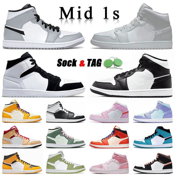

jumpman 1 mid smoke grey camo basdketball shoes 1s authentic leather digital pink multicolor marine dutch green mint j1 unc blue lakers yell