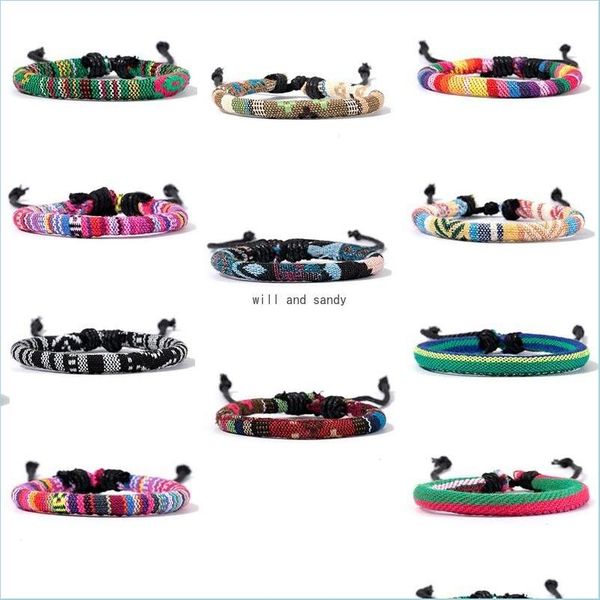 

charm bracelets bohemian colorf wax rope bracelet mticolor rainbow adjustable bracelets bangle cuff for men women fashion jewelry dr dhqgh, Golden;silver