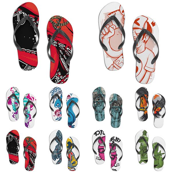 

men women custom slippers cartoon design anime diy word black white blue red purple mens colorful trainer 037
