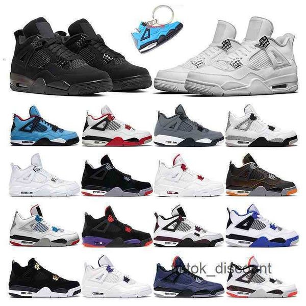 

basketball shoes men trainer black cat white cement fire red cactus jack sneaker 2021 new 4s jumpman 4 mens women