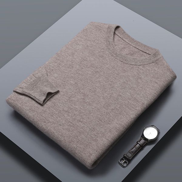 

men's sweaters classic solid color men's oneck sweater autumn winter 100 merino wool knitted pullover long sleeve warm loose casua, White;black