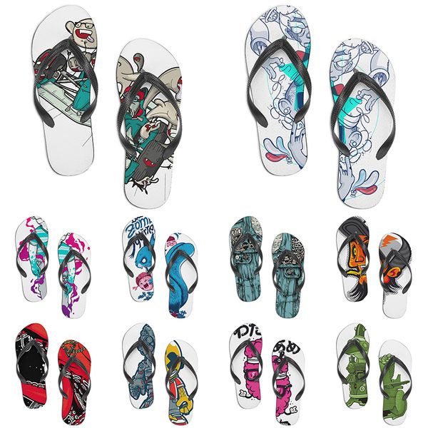 

men women custom slippers cartoon design anime diy word black white blue red purple mens colorful trainer 040