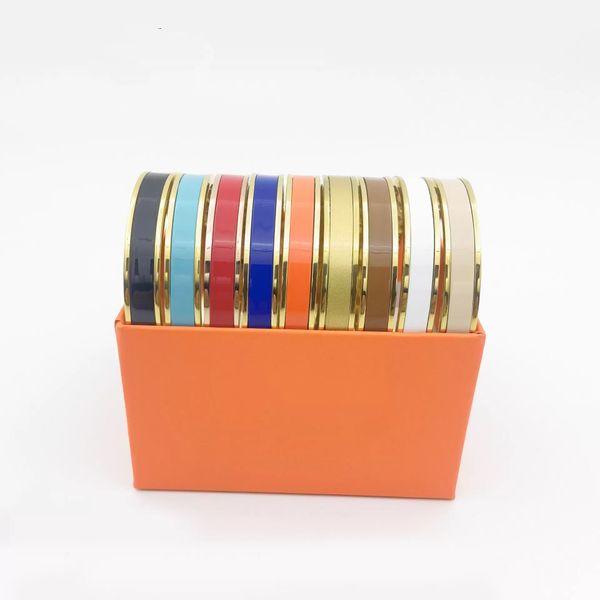

with box high end 8mm designer design bangle titanium steel gold letter buckle bracelet fashion jewelry men and women bracelets, Black