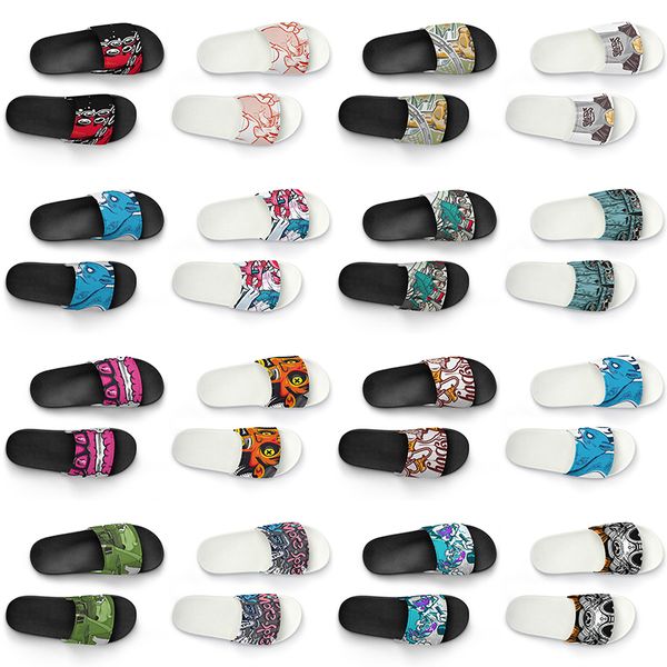 

men women custom slippers shoes artoon animal design diy word black white blue red mens trainer 274