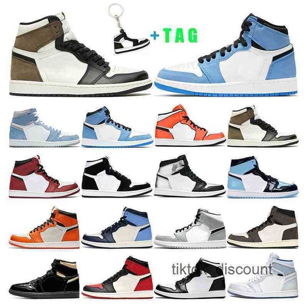 

basketball shoes 1s jumpman 1 university blue hyper royal dark mocha silver toe smoke grey twist turf orange chicago women sportsri7w, Black