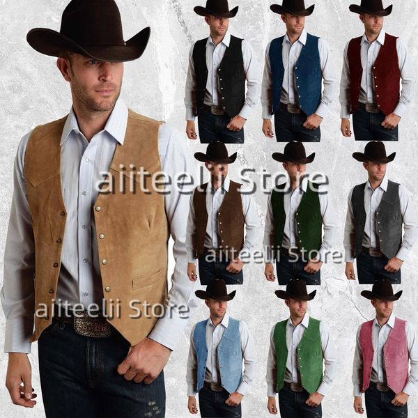 

mens vests vest suede leather suit chalecos steampunk style waistcoat summer party sxxxl 221117, Black;white