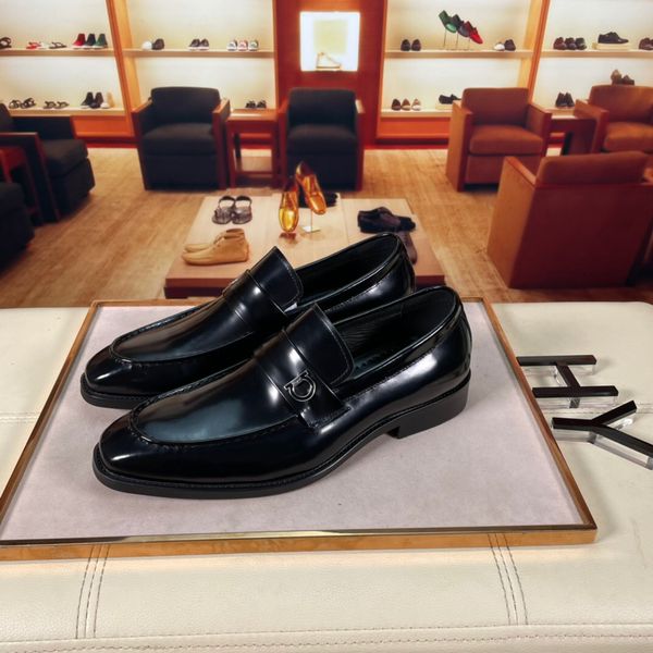 

mens designer dress shoes fashion men genuine leather business oxfords gentlemen brand travel walk casual comfort flats size 38-44, Black