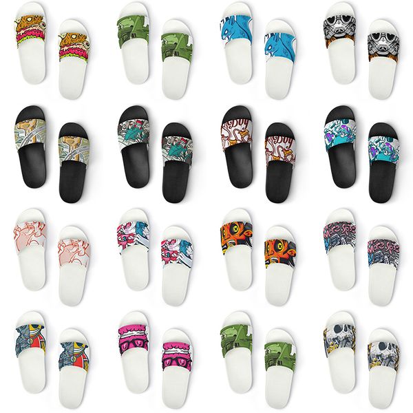 

men women custom slippers shoes artoon animal design diy word black white blue red mens trainer 139