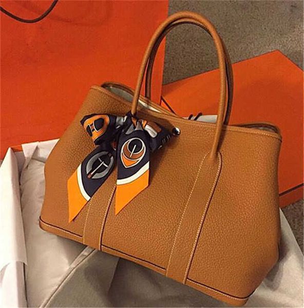 

designer herme handbags bag fashion garden leather tote large capacity shopping bucket shoulder portable wm