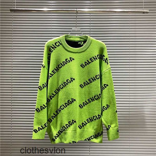 

designer show sweaters 2023 autumn winter balenciga fashion brand letter jacquard sweater men's women's loose round neck 81ji, White;black