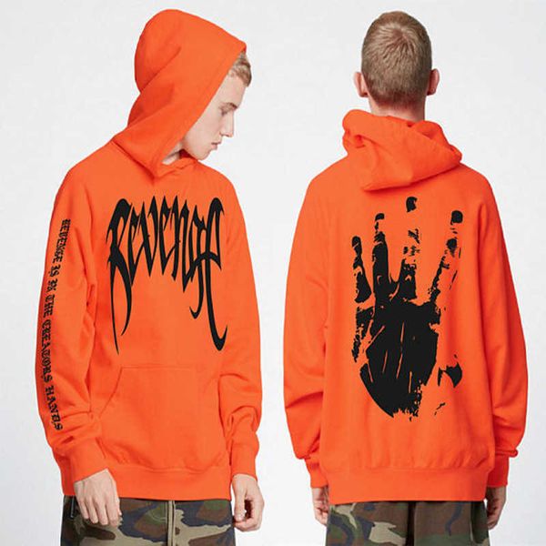 

hoodie for men reveal cotton venge designer brand revenge english letter black palm print men's loose pullover high street plush hiphop