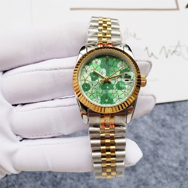 

womens watches 31mm automatic movement full 904l stainless steel watches women 2813 mechanical wristwatches waterproof luminous montre isqo, Slivery;golden