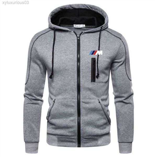 

men's jackets hoodies bmw m print zipper cardigan sweatshirts sweater fleece gyms hooded clothes streetwear, Black;brown
