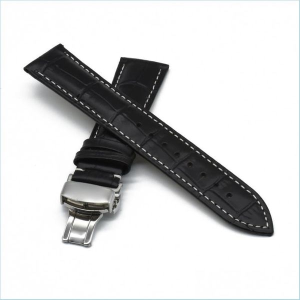 

watch bands watch bands genuine leather watchband calfskin men women replace band 18 20mm 22mm 24mm with butterfly buck otjbp, Black;brown
