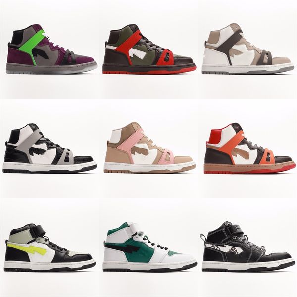 

men's bapestas baped hi 93 casual shoes bapesta sneakers trainer high sta designer women trainers sport sneakers suede leather platform