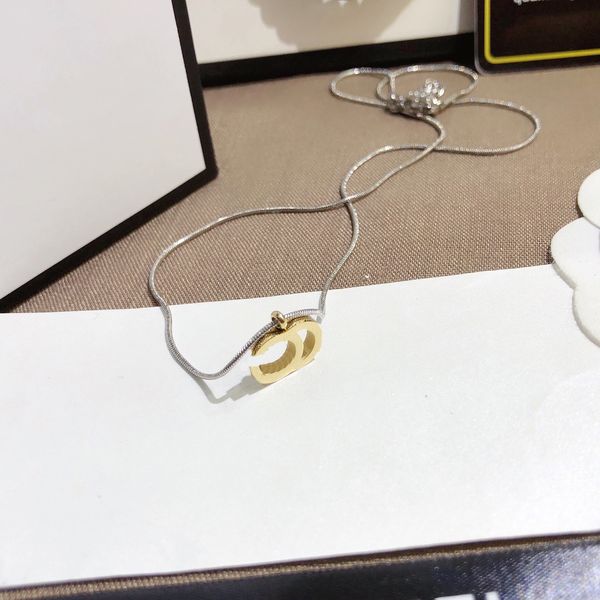 

fashion young style snake bone necklace luxury brand jewelry pendant necklace 18 gold-plated long chain popular designer brands design acces, Silver