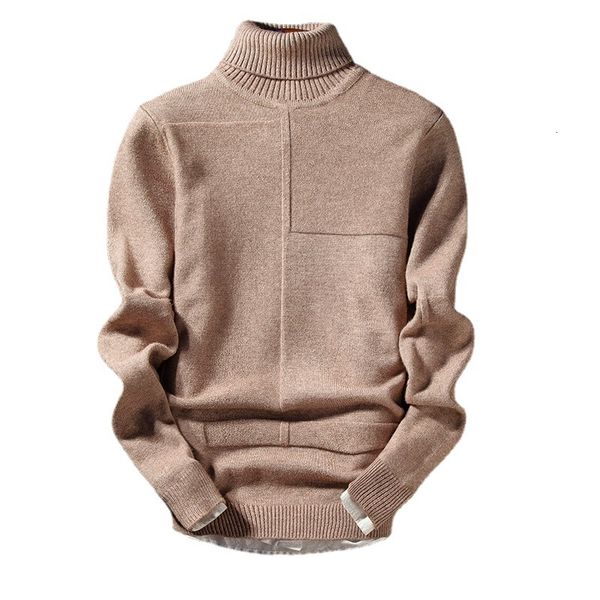 

men's sweaters trend men's casual solid color sweater long sleeve warm knit turtleneck sweater mens clothing 221117, White;black