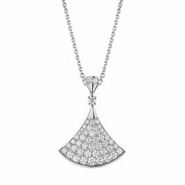 

new dress dimond pendant necklaces for classical women elegant necklace highly quality choker chains designer jewelry 18k plated gold girls, Silver