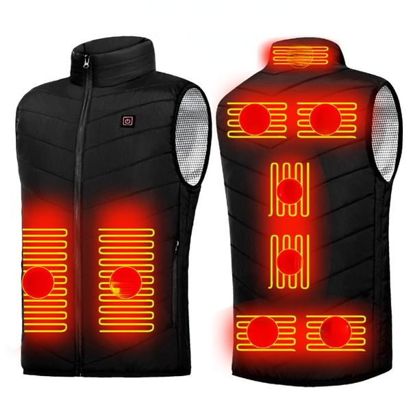 

men's vests 2491113 places heated vest men women usb jacket heating thermal clothing hunting winter fashion heat 221117, Black;white