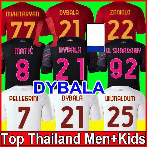 

2022 2023 roma soccer jerseys dybala home away pellegrini abraham zaniolo totti belotti celik wijnaldum mancini kumbulla men kids kit footba, Black;yellow