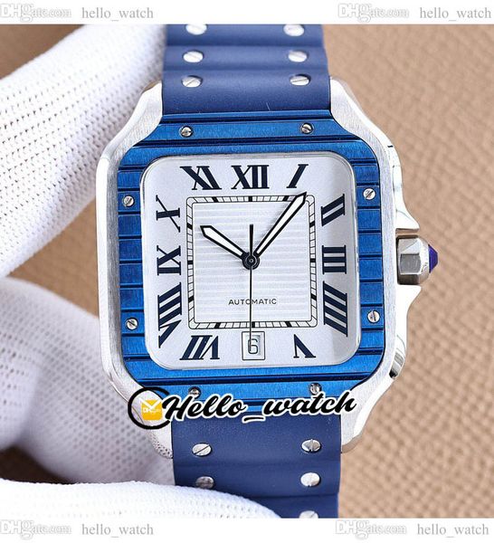 

twf v12 39.8mm wssa0048 automatic mens watch wssa0047 white texture dial roman markers blue rubber strap santo date new watches hwcahellowat, Slivery;brown