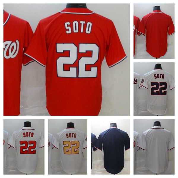 

2022 new baseball jersey 22 juan soto blank jerseys men women youth size s--xxxl, Blue;black