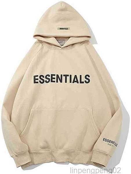 

men's hoodies sweatshirts hip hop fera of god fashion brand essentials fog sweater large couple and women's embroidered hoodie plu, Black