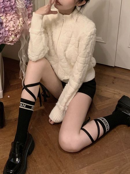 

women s jackets winter warm fur coat women korean fashion zipper elegant short jacket female packet casual solid y2k overcoat outwear 221118, Black;brown
