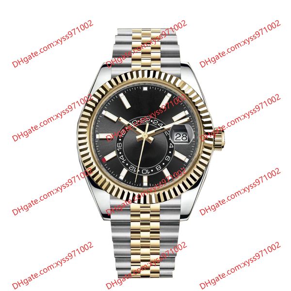 

highquality men's watch 2813 sports automaton 326933 watch 42mm black dial stainless steel strap sapphire glass 326939 business watches, Slivery;brown